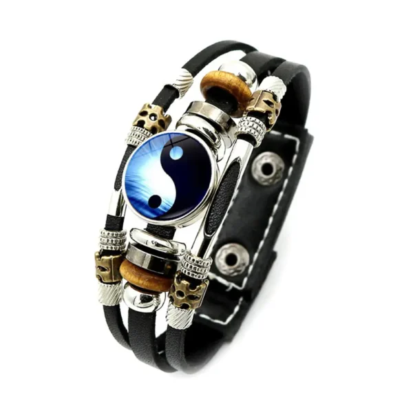 Bracelet en Cuir Yin Yang Vintage – Image 3