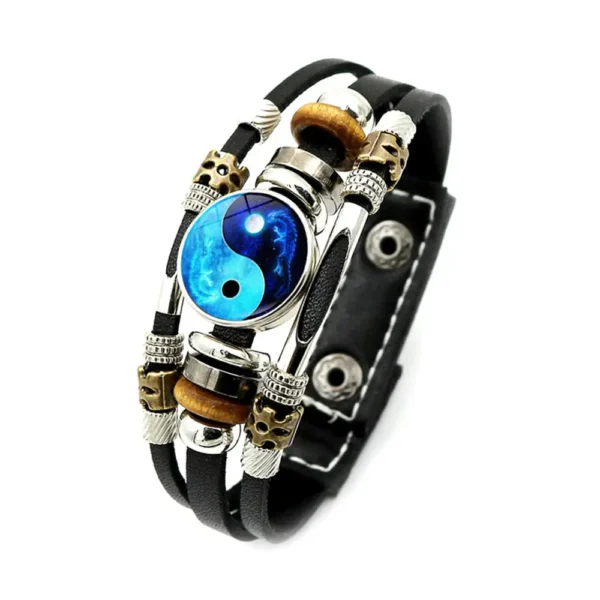 Bracelet en Cuir Yin Yang Vintage – Image 4