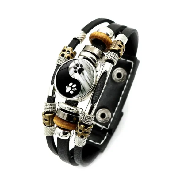 Bracelet en Cuir Yin Yang Vintage – Image 5