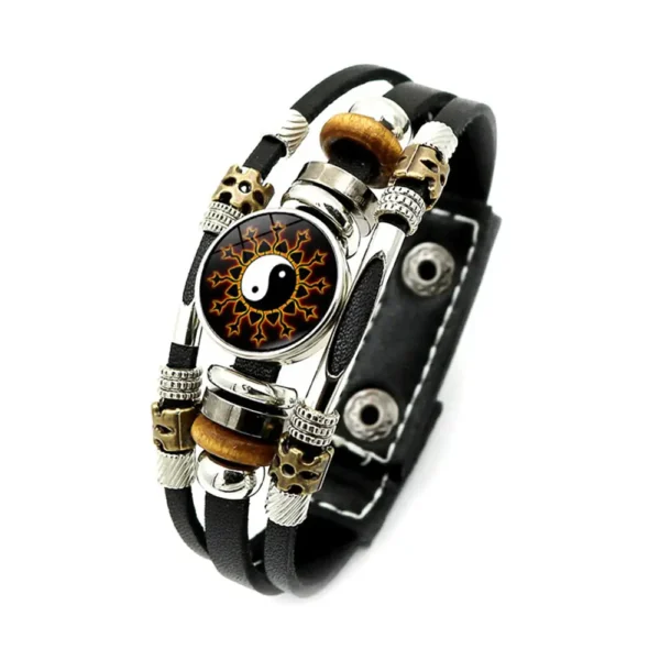 Bracelet en Cuir Yin Yang Vintage – Image 6