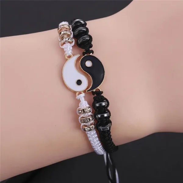 Bracelet tissé à la main Duo Équilibre Yin Yang – Image 3