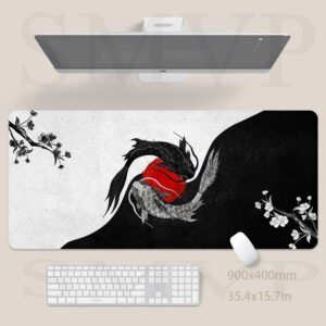 Tapis de souris design carpe Koï Yin Yang, exclusivité Yoko Zen.