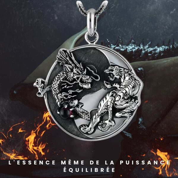 Pendentif Dragon et Tigre Yin Yang – Image 2