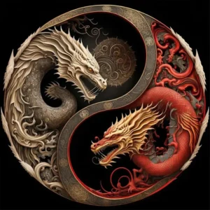 Explorez la richesse de la culture chinoise et la symbolique du Yin et du Yang avec notre Poster Dragons Chinois. Deux dragons majestueux dansent autour d'une base Yin Yang, créant une fusion parfaite de la force et de l'équilibre. Cette œuvre d'art imprimée à la machine vous invite à découvrir la dualité harmonieuse de l'ancienne Chine. Commandez-le dès aujourd'hui pour ajouter une touche de mystère et de culture à votre espace