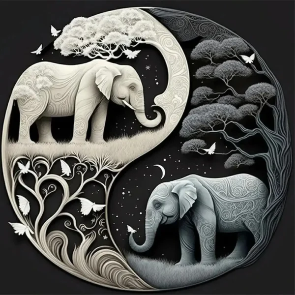 Illustrez l'harmonie et l'équilibre avec notre Poster Éléphants Yin Yang. Deux majestueux éléphants, symboles de force et de sagesse, se rejoignent dans un yin yang captivant. L'art parfait pour apporter une ambiance paisible et équilibrée à votre espace. Disponible dans différentes dimensions pour s'adapter à votre style. Transformez votre intérieur en un sanctuaire de sérénité avec ce poster élégant