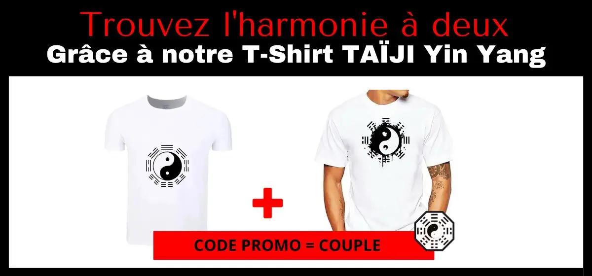 Équilibre et harmonie pour lui et pour elle ! Profitez d'un look assorti avec nos T-shirts Taiji Yin Yang. Achetez-les ensemble avec le code promo 'COUPLE' pour une réduction exclusive