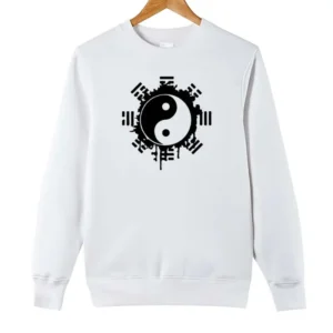 La fusion parfaite de l'énergie du Taijï et de l'harmonie du Yin Yang, capturée dans notre Sweat Équilibre Taijï Yin Yang blanc, une déclaration de paix intérieure et de style.