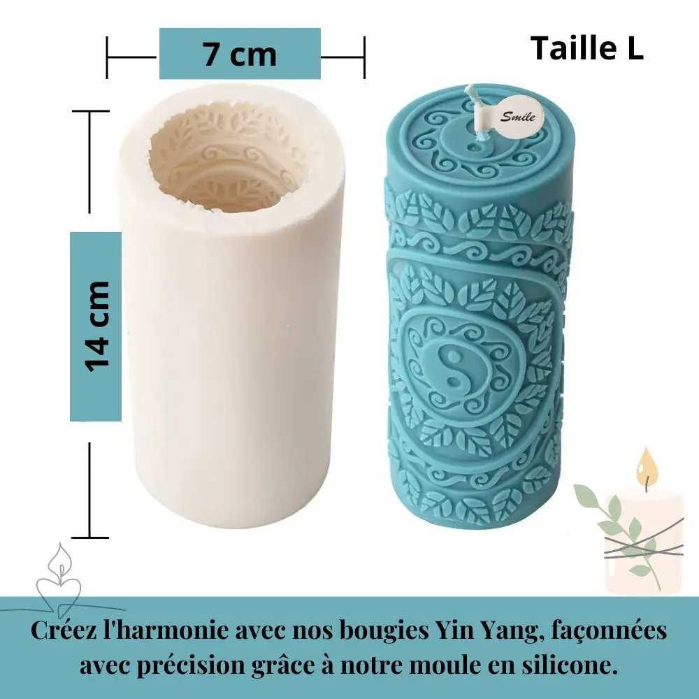 Dans cette image captivante, découvrez l'harmonie incarnée avec notre bougie taille L en bleu, symbole de paix et de sérénité. À ses côtés, la bougie Ces bougies uniques, créées avec amour à partir de notre moule à bougie en silicone yin yang exclusif, sont disponibles sur notre boutique. Offrez-vous un moment de calme et d'équilibre avec ces créations uniques qui captivent l'essence même du Yin Yang